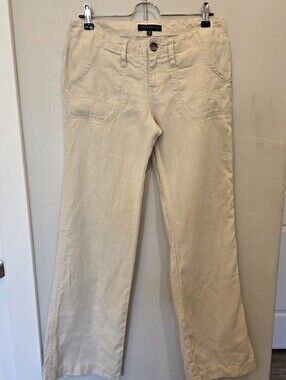Sanctuary Mid To Low Rise Flare 100% Linen Pants